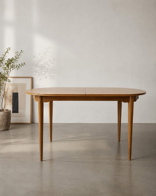 Mesa de comedor extensible vintage Imexcotra, década de 1960.