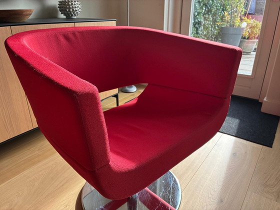 2x Allermuir A820 Calypso extreme swivel armchairs, Swivel chairs, Textile, Wool, Red (photo 7 of 17)