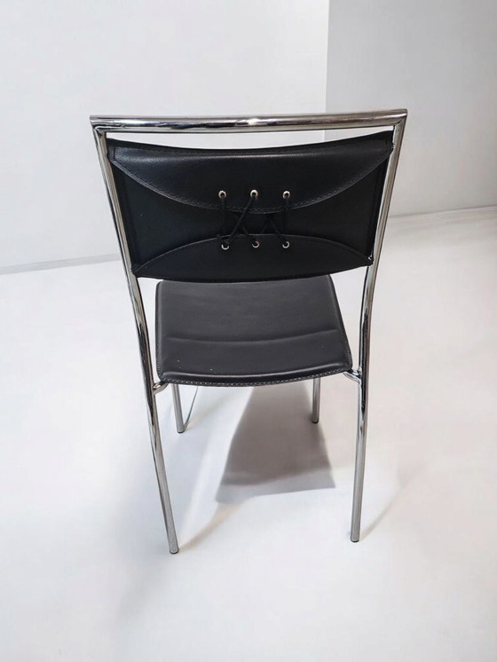 Image 1 of Lot de 4 chaises de salle à manger vintage Chaises 70's 80's noir