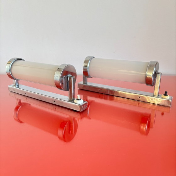 Image 1 of Funktionalistisches Set Nachttischlampen, Tschechoslowakei