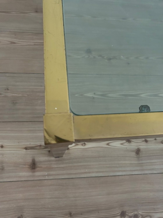 Image 1 of Hollywood Regency style coffee table in glass and gold