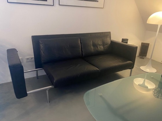 Image 1 of Leather sofa "Jason" by Walter Knoll - 2-seater - black