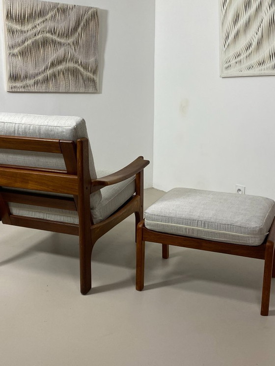 Image 1 of Poltrona e pouf in teak danese – anni '60