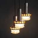Lampada a sospensione a cascata gigante color arancione Space Age