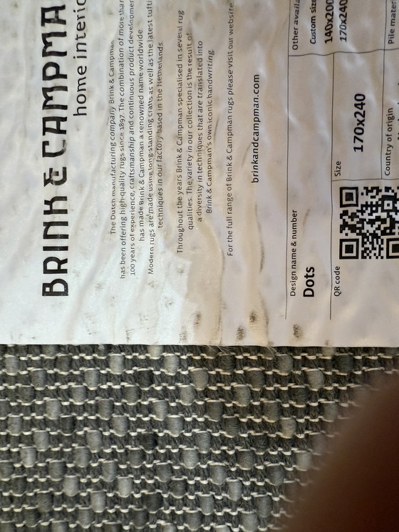 Image 1 of Brink and Campman - Dots - 170-240-Grau - 100% Wolle