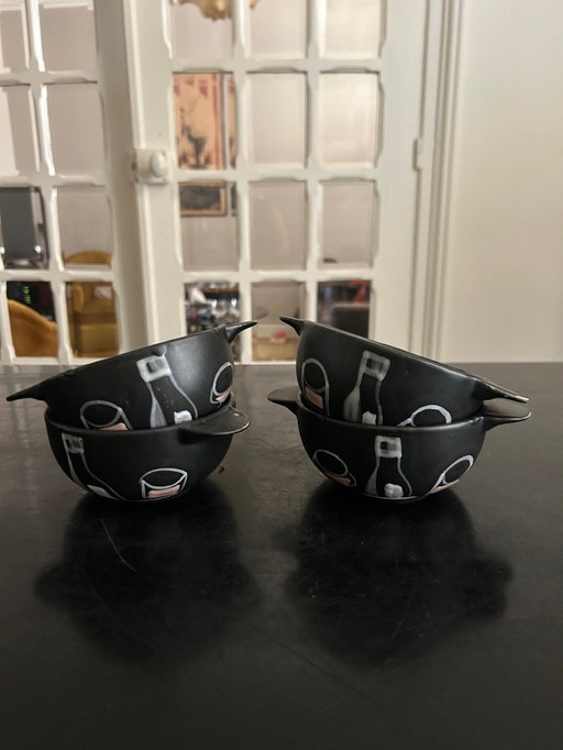 4 Vallauris bowls 50's