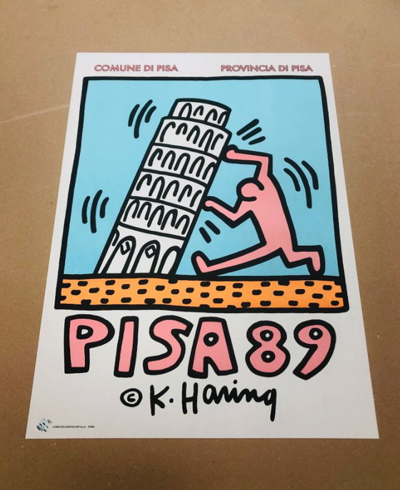 Image 1 of Originele poster "Pisa 89" - Keith Haring voor Tuttomondo