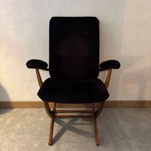 Vintage Scandinavian-style reclining armchairs with adjustable tilt