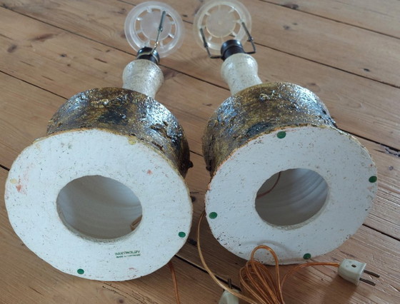 Image 1 of Set of Vintage Bartholdy keramik lamps - Danish Design - h 65 cm.