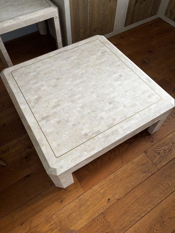 Image 1 of Maitland-Smith Tessellated Stone coffee table 