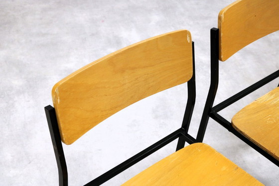 Image 1 of 6x vintage industriële stoelen 