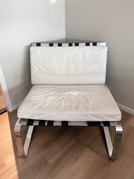 Chaire Minnoti Delaney – Minotti, fauteuils, Chrome, Leather