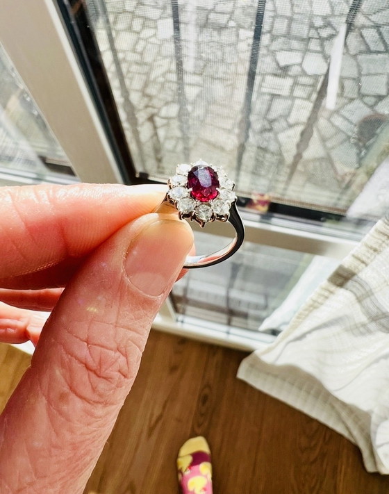 Image 1 of Brambilla Milano Ring - 1.30ct Ruby & Extra/IF Diamonds - Certified 1989