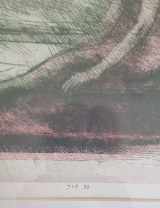 Geurt van Dijk "Job 38" Etching – Art, Glass, Paper (photo 2 of 6)