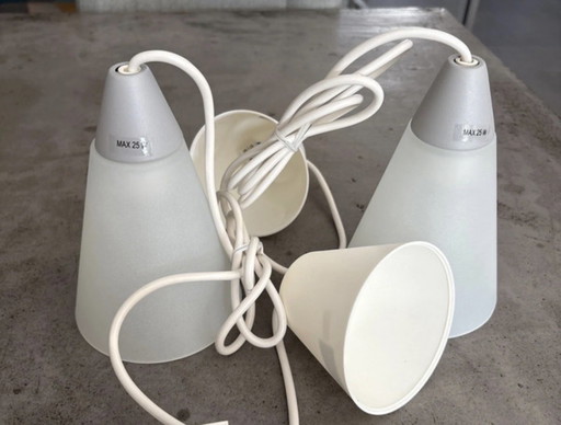 Vintage IKEA Tretakt lampen wit melkglas