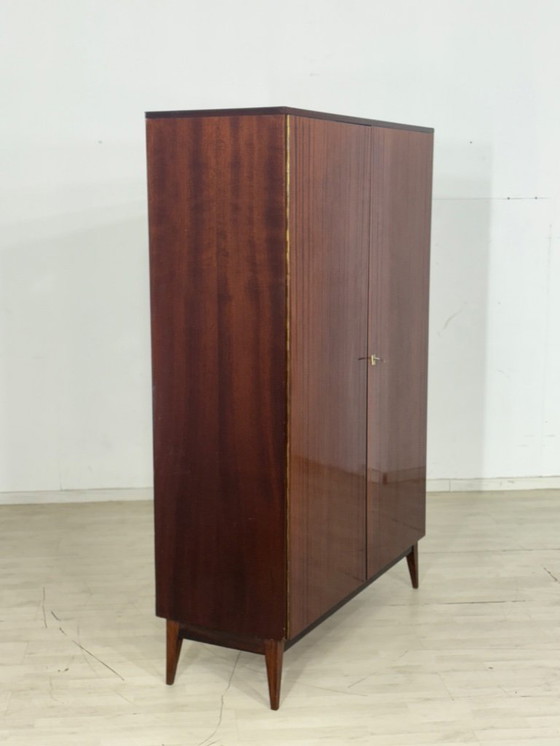 Image 1 of Mid-century linen cupboard, hallway cupboard, wardrobe, wooden cupboard, vintage