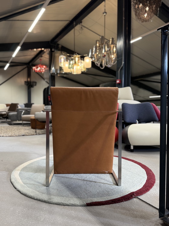 Image 1 of Poltrona Arco Spine in pelle color cognac