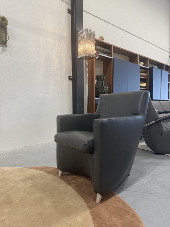 Image 1 of Leolux Evidence Dolcinea Fauteuil grijs leer 