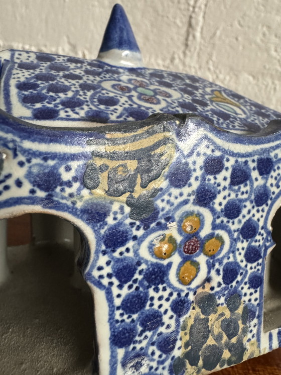 Image 1 of Antique Moroccan ceramic inkwell for illuminators