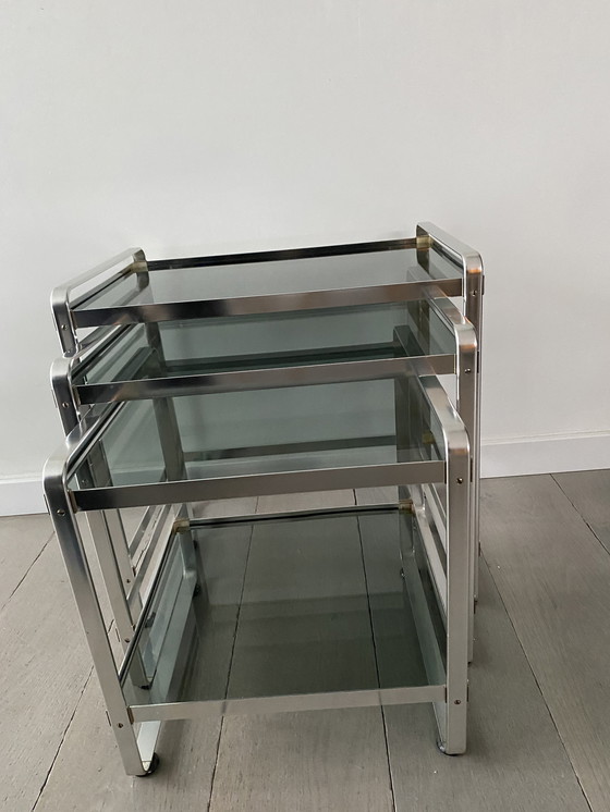 Image 1 of 3 bijzettafels vintage