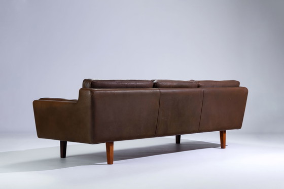 Image 1 of Large 3 seat leather Sofa Model V11A  by Illum Wikkelsø