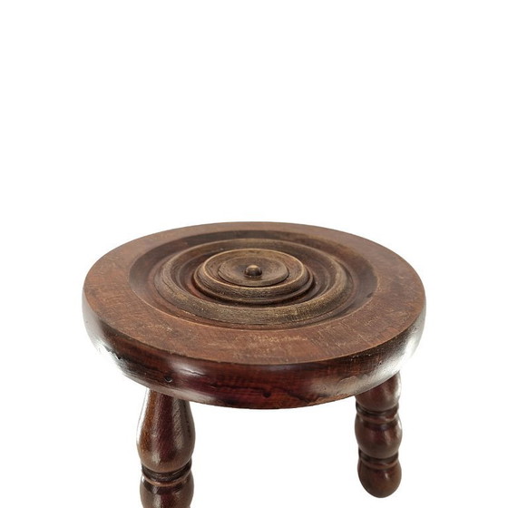 Image 1 of French beechwood tripod stool, 1970s