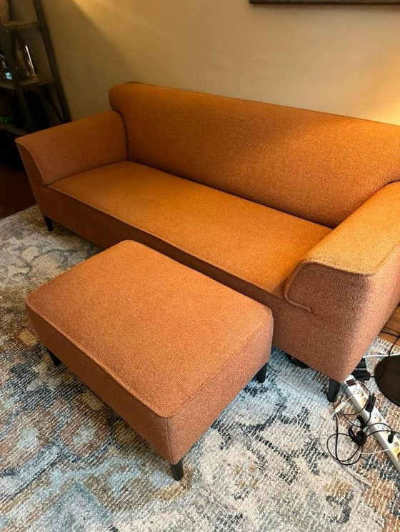 Image 1 of Pode - Edit Orange 3 seater Sofa & Hocker