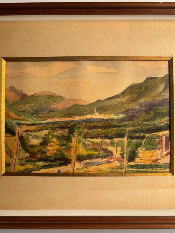 Watercolor Landscape Painting by Giacomo Gabbiani, 1950s, Paintings & Drawings (photo 4 of 9)