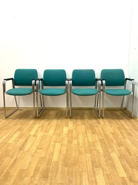 Image 1 of Retro fauteuils met armleuningen, jaren 70-80, Tsjechoslowakije (set van 4)