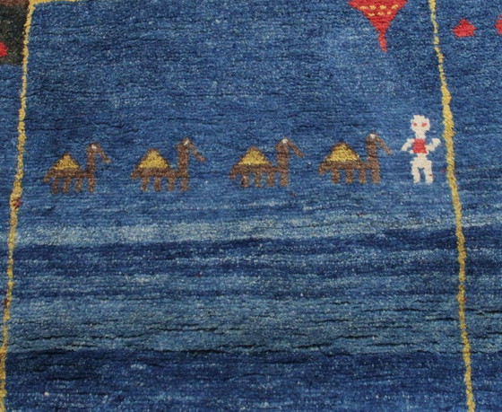 Image 1 of Original Perserteppich Gabbeh Ghashghai Orientteppich 142 cm x 99 cm Alt Natur