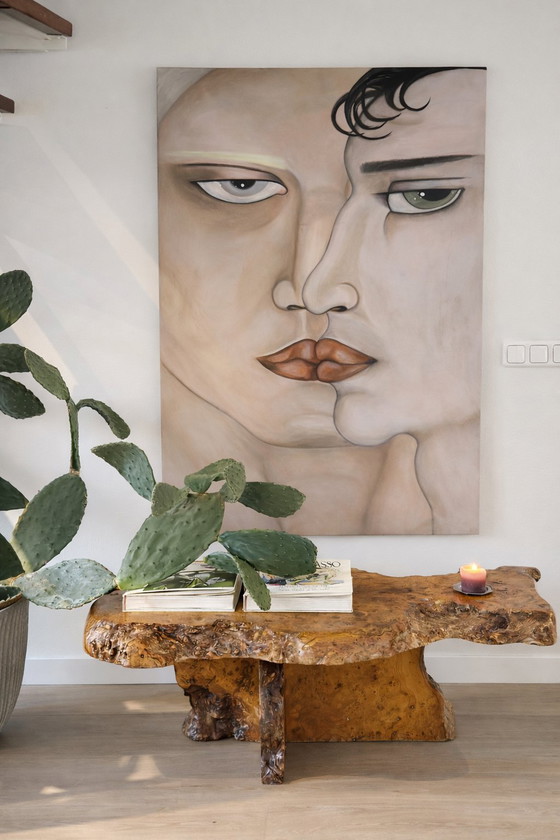 Image 1 of Vintage Wabi Sabi Root Wood Coffee Table Tree Trunk