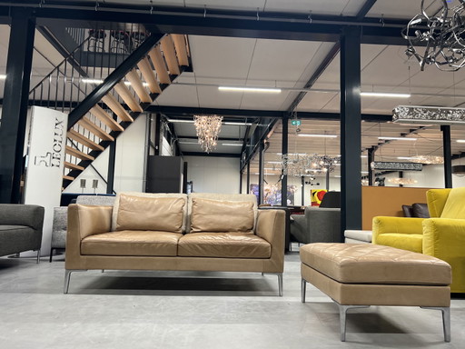 De Sede 48 bank met hocker leer