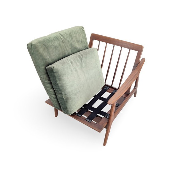 Image 1 of 2x Midcentury armchairs Vintage easy chair teak retro green Danish