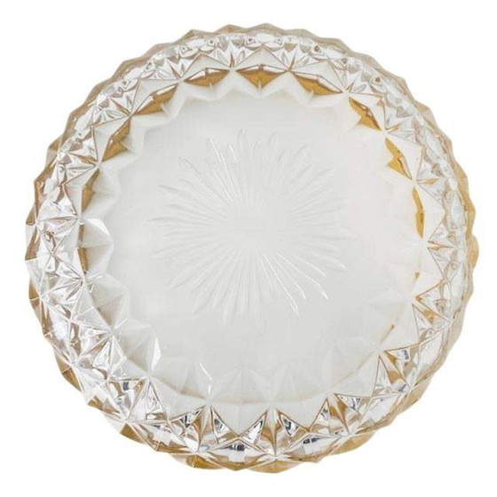 Image 1 of Piatto bomboniera in cristallo d'epoca Val Saint Lambert con bordo dorato