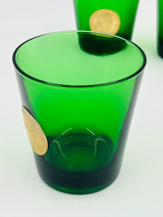 Set van 4 Byrrh & Dubonnet reclameglazen, Glazen & Karaffen, Groen (foto 4 van 8)