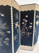 Antique Chinese embroidered chinoiserie folding screen ca. 1885
