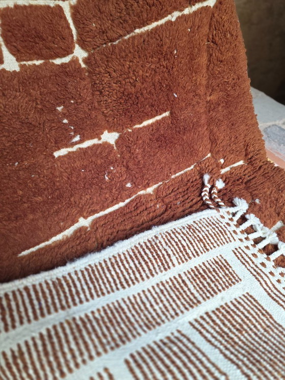 Image 1 of Small brown Moroccan Beni Ourain plush rug 164 x 103 cm 