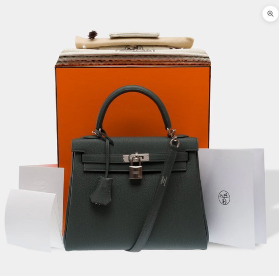 Image 1 of Sac Hermes Kelly 25 en Cuir Vert - 103493