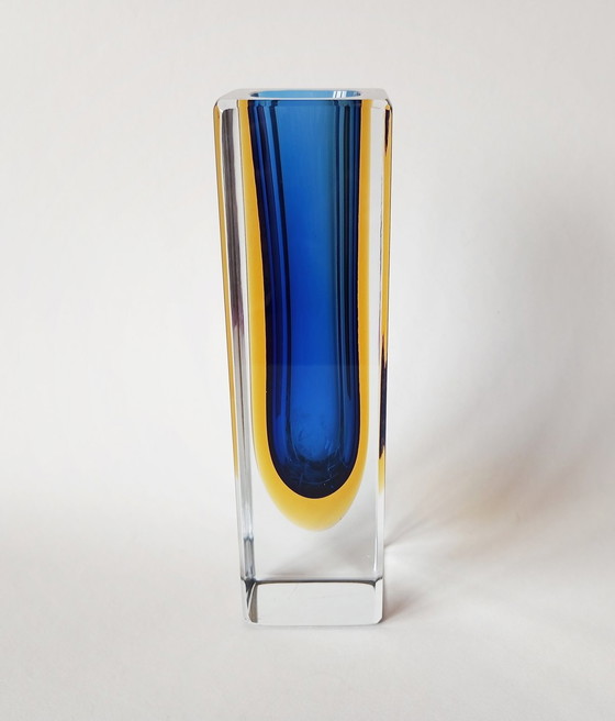 Image 1 of Modernist Block Vase von Flavio Poli Murano 1970'S