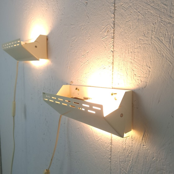 Image 1 of 2x vintage wandlamp Massive creme wit jaren 80