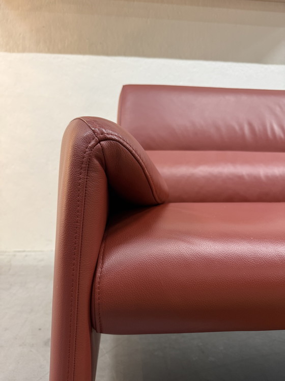 Image 1 of Leolux Felizia 3-Sitzer-Sofa, niedrig, rotes Leder