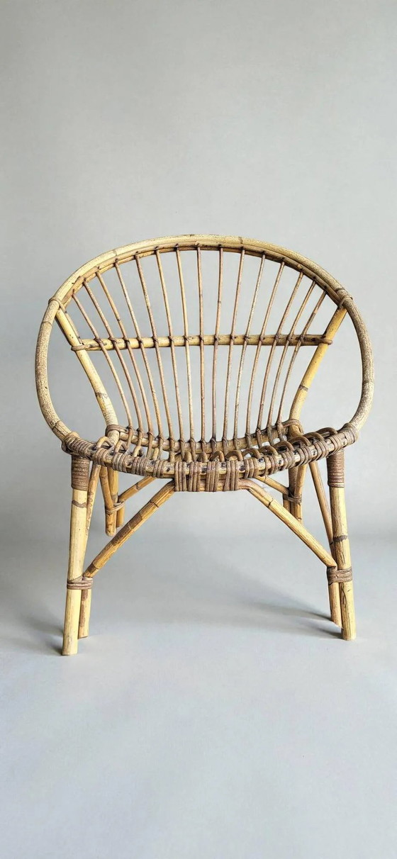 Salón, sillas de concha de ratán de los años 60. – Sillas de jardín, Wicker, Rattan (photo 2 of 9)