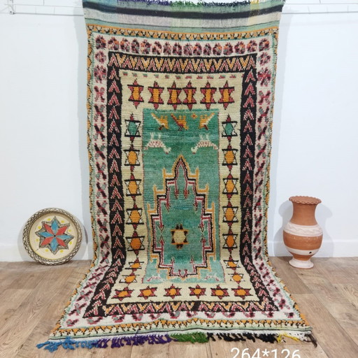 Antiek Azilal Tapijt Van 37 Jaar (1987) Handgemaakt Marokkaans - Tapis Azilal Antique De 37 Ans (1987) Marocain Fait Main