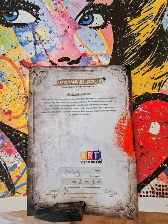 Image 1 of GONGAS - Rivolta - Litografia d'artista incorniciata