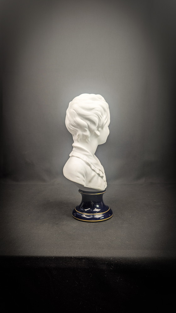 Image 1 of Child bust of Alexandre Brongniart Limoges porcelain signed Camille Tharaud after Jean Houdon