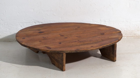 Tavolino basso rotondo antico in legno di pino – Europa Centrale, circa 1940 – Tavolini da caffè, Rustic (photo 3 of 40)