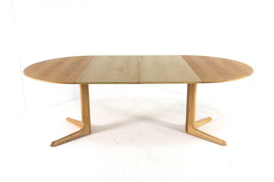 Image 1 of Danish oak round 2x extendable dining table dining table vintage
