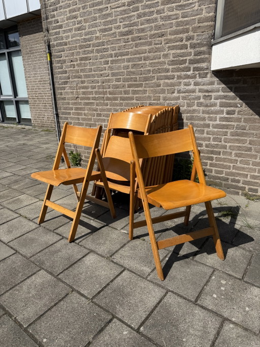 Partij Van 14x Vintage Plywood Klapstoel ‘70