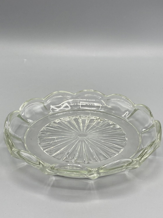 Sottobicchiere vintage Art Déco in vetro pressato 1930-1940 – Bicchieri e caraffe, Art Deco (photo 2 of 4)