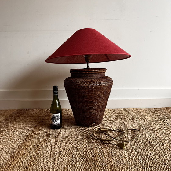 Image 1 of Lampe de table Birma en rotin tressé, style années 80